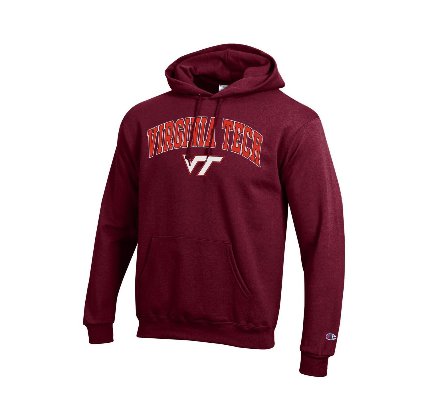 Men's Maroon Virginia Tech Hokies Arched Logo Fleece Pullover Hoodie