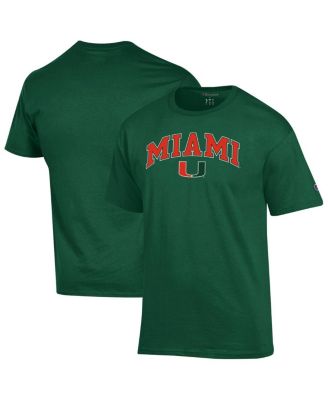 Champion - Men's Green Miami Hurricanes Arch Over Logo T-Shirt