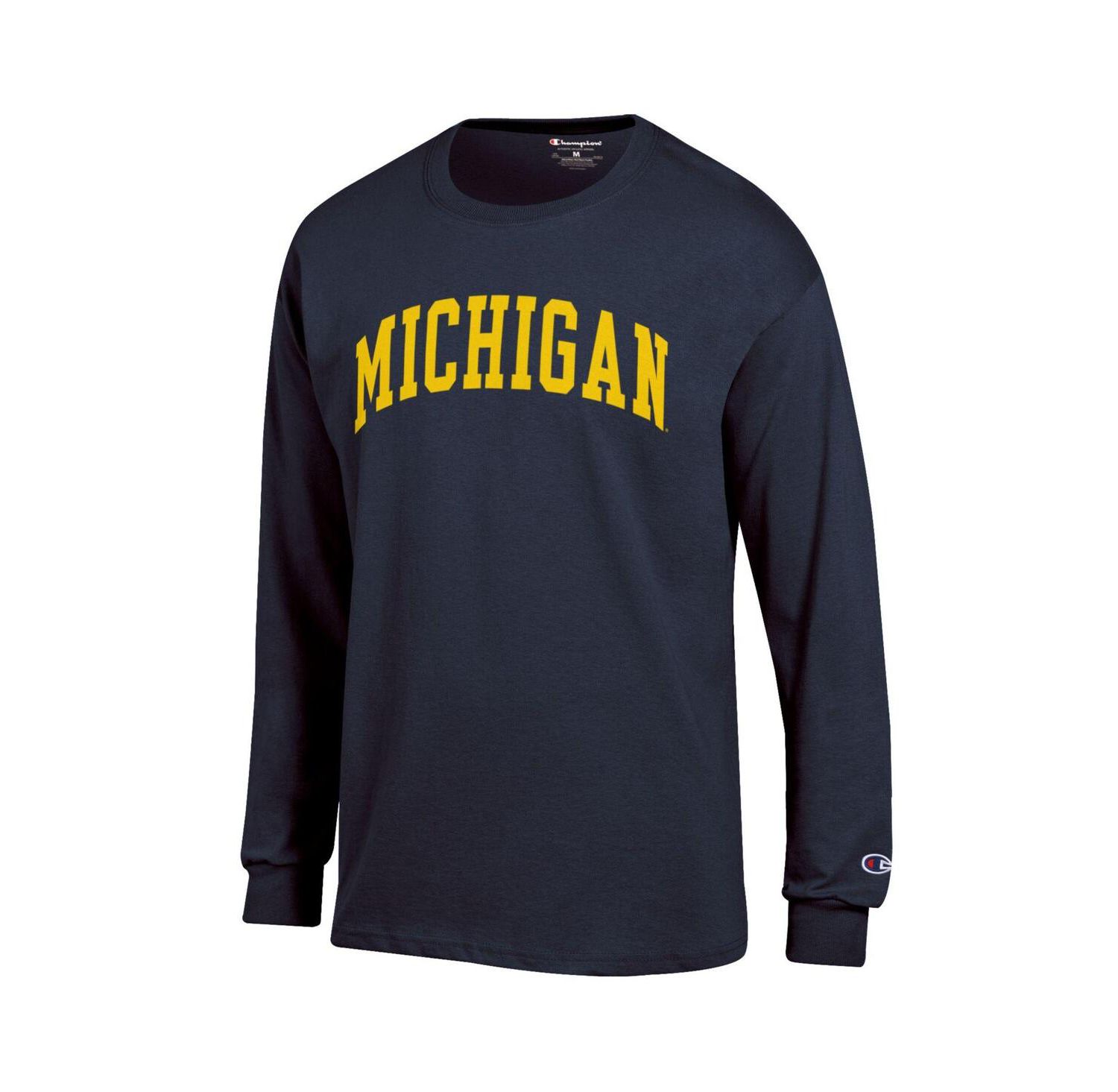Men's Maize Michigan Wolverines Basic Arch Long Sleeve T-Shirt