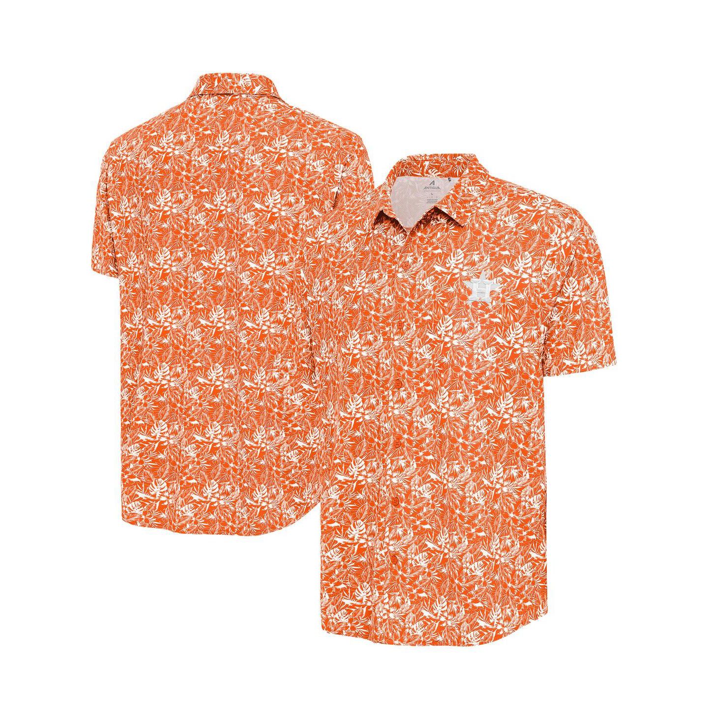 Мужская рубашка Antigua Orange Houston Astros Resort Button-Up — фото 1