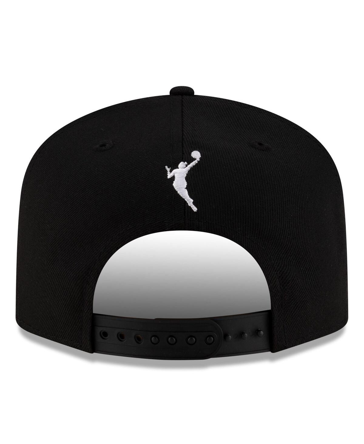 NEW ERA MEN'S AND WOMEN'S BLACK/SILVER LAS VEGAS ACES 2025 WNBA DRAFT A-FRAME 9FIFTY SNAPBACK HAT 