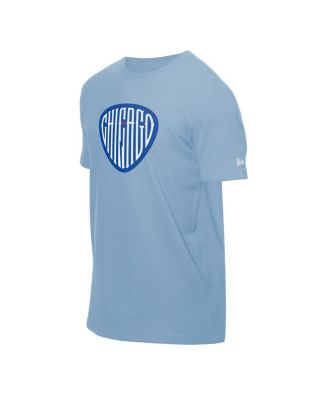 Men's Light Blue Chicago Cubs Guitar Pick T-Shirt