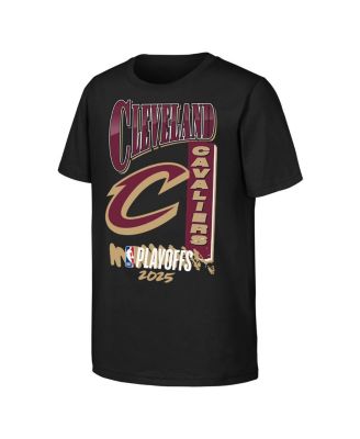 Big Boys and Girls Black Cleveland Cavaliers 2025 NBA Playoffs Hype T-Shirt