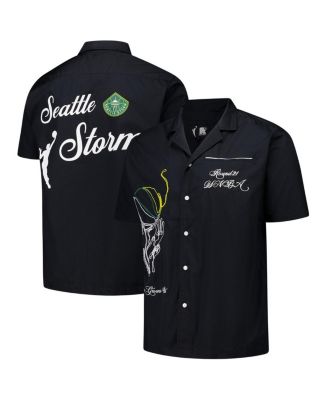 Round21 - Men's and Women's Black Seattle Storm Campus Fit Full-Button Cardigan