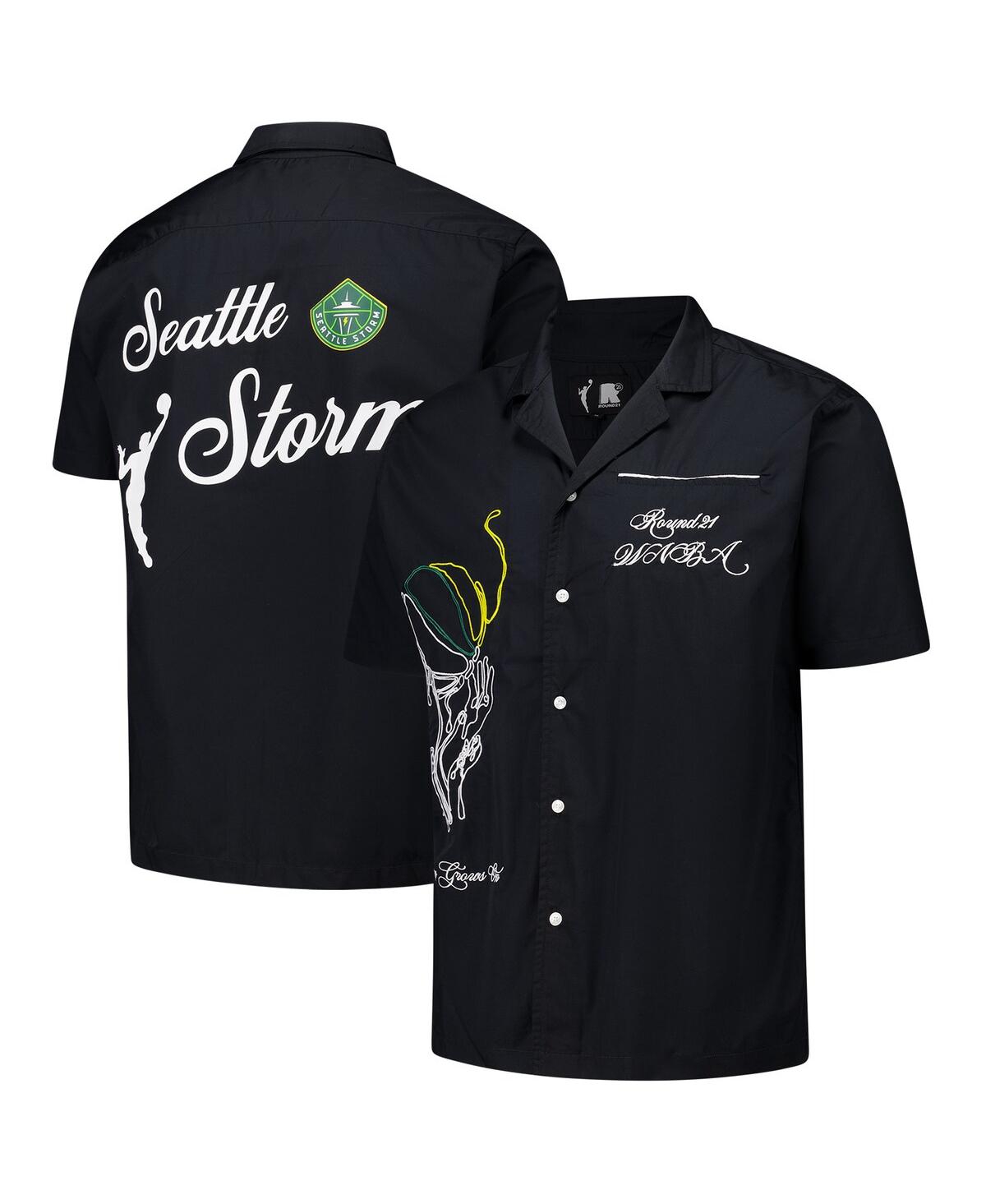 Men's and Women's Black Seattle Storm Campus Fit Full-Button Cardigan - Black