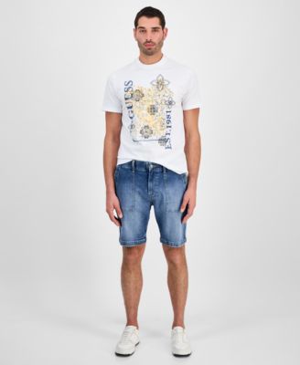 GUESS - Men's Denim Utility 9" Shorts