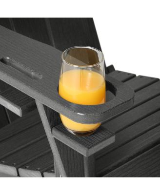 Outdoor Patio HDPE Resin Adirondack Chair With Cup Holder and Phone Holder