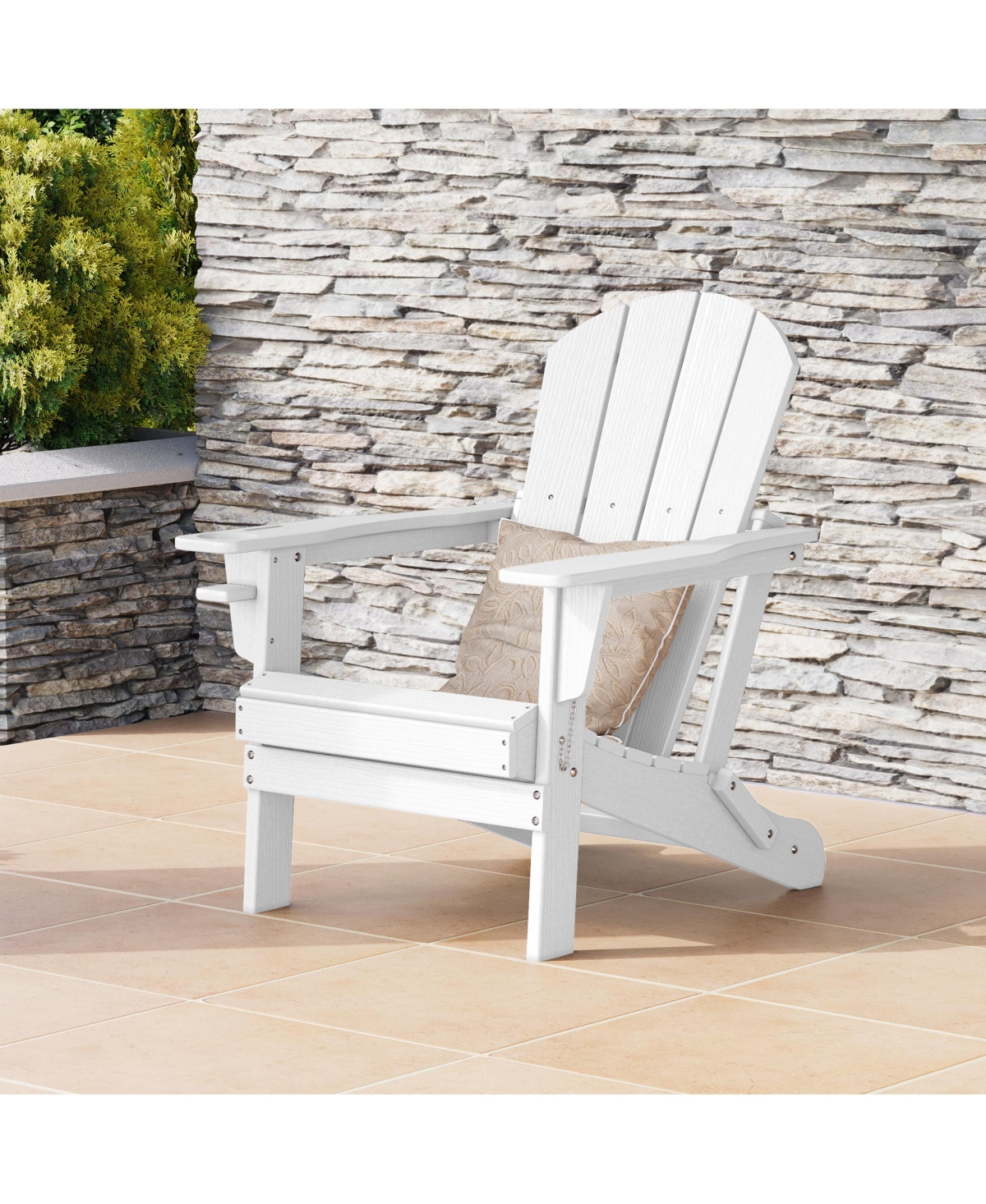 Outdoor Patio Hdpe Resin Adirondack Chair With Cup Holder and Phone Holder