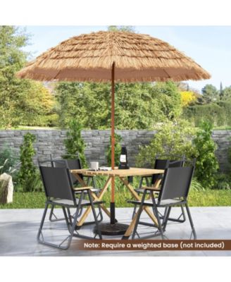 8FT Hula Thatched Tiki Umbrella Hawaiian Style Beach Umbrella Patio