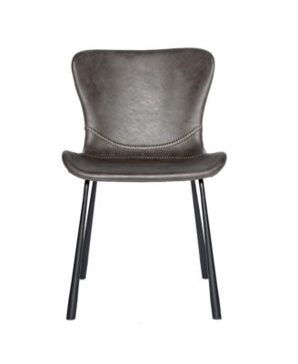 Set of 2 Faux Leather Side Chairs for Dining Room or Home Office Seating