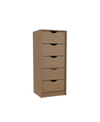 Houma 5 Drawers Narrow Dresser, Slim Storage Chest of Drawers
