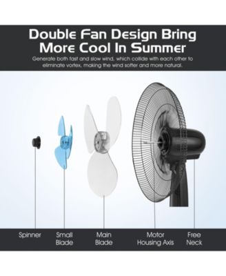  16 Inches Adjustable Height Fan with Quiet Oscillating Stand for Home and Office  Air Circulation Appliance