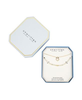 Labradorite Stone Mother of Pearl and Cubic Zirconia Clover Layered Necklace Set