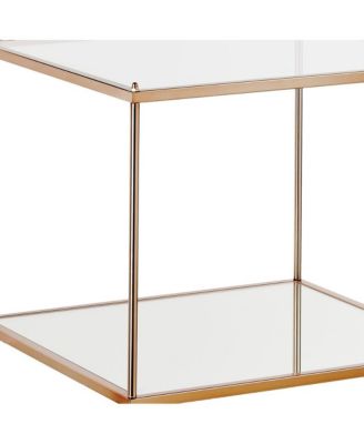 Glass Square End Table with Minimalist Design for Living Room