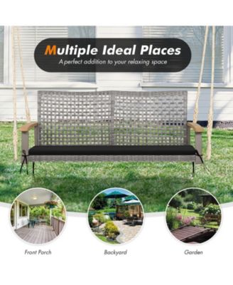 2-Person Patio Wicker Hanging Swing Chair