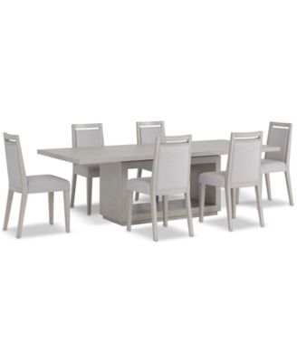 Tivie 7-Pc. Dining Set (Rectangular Table & 6 Wood Dining Chairs)