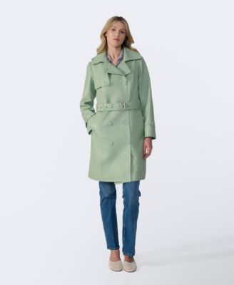 Women's Leather Trench Coat, Created for Macy's