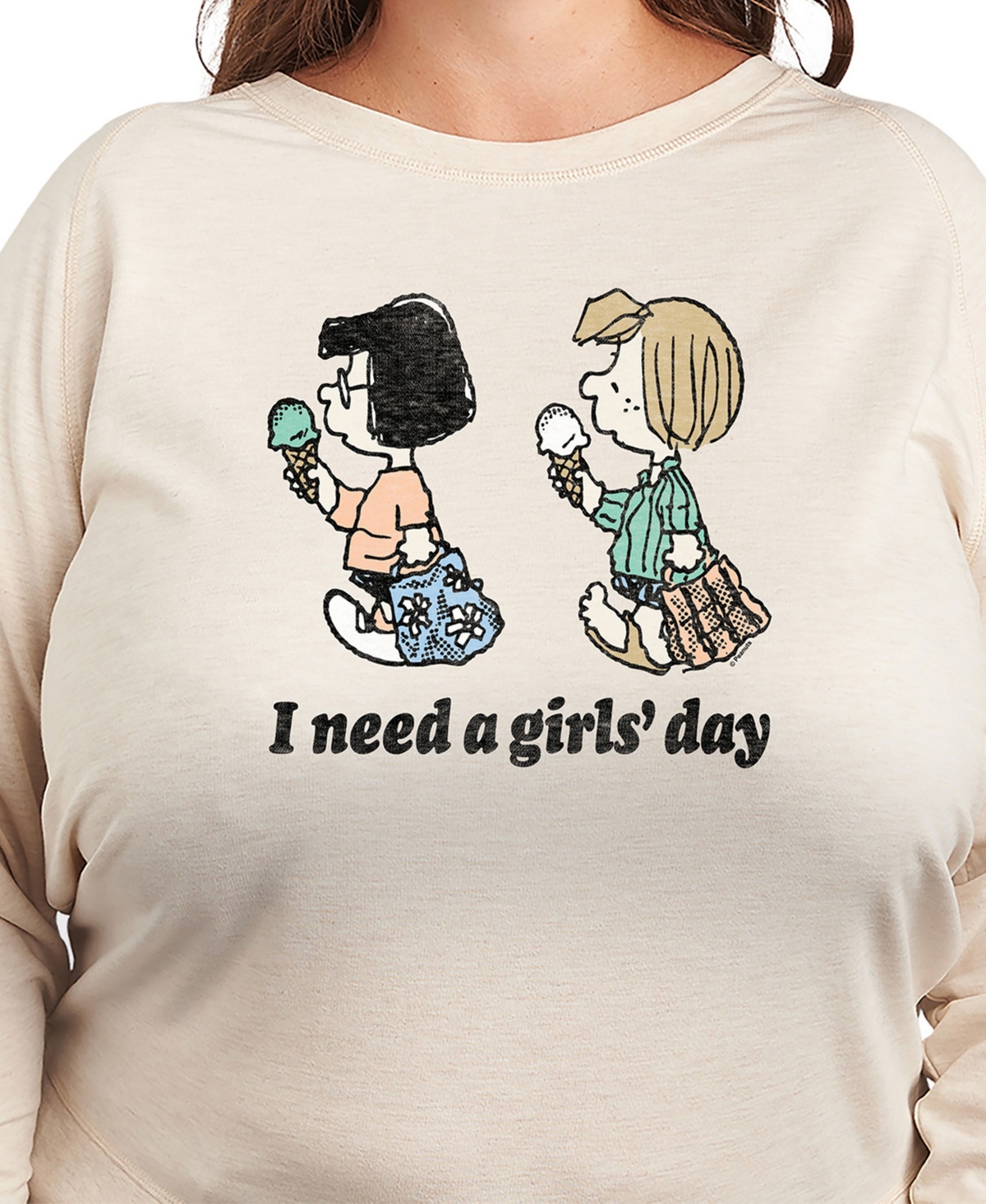 Hybrid Apparel Plus Size Peanuts Need A Girls Day Graphic Pullover T-shirt