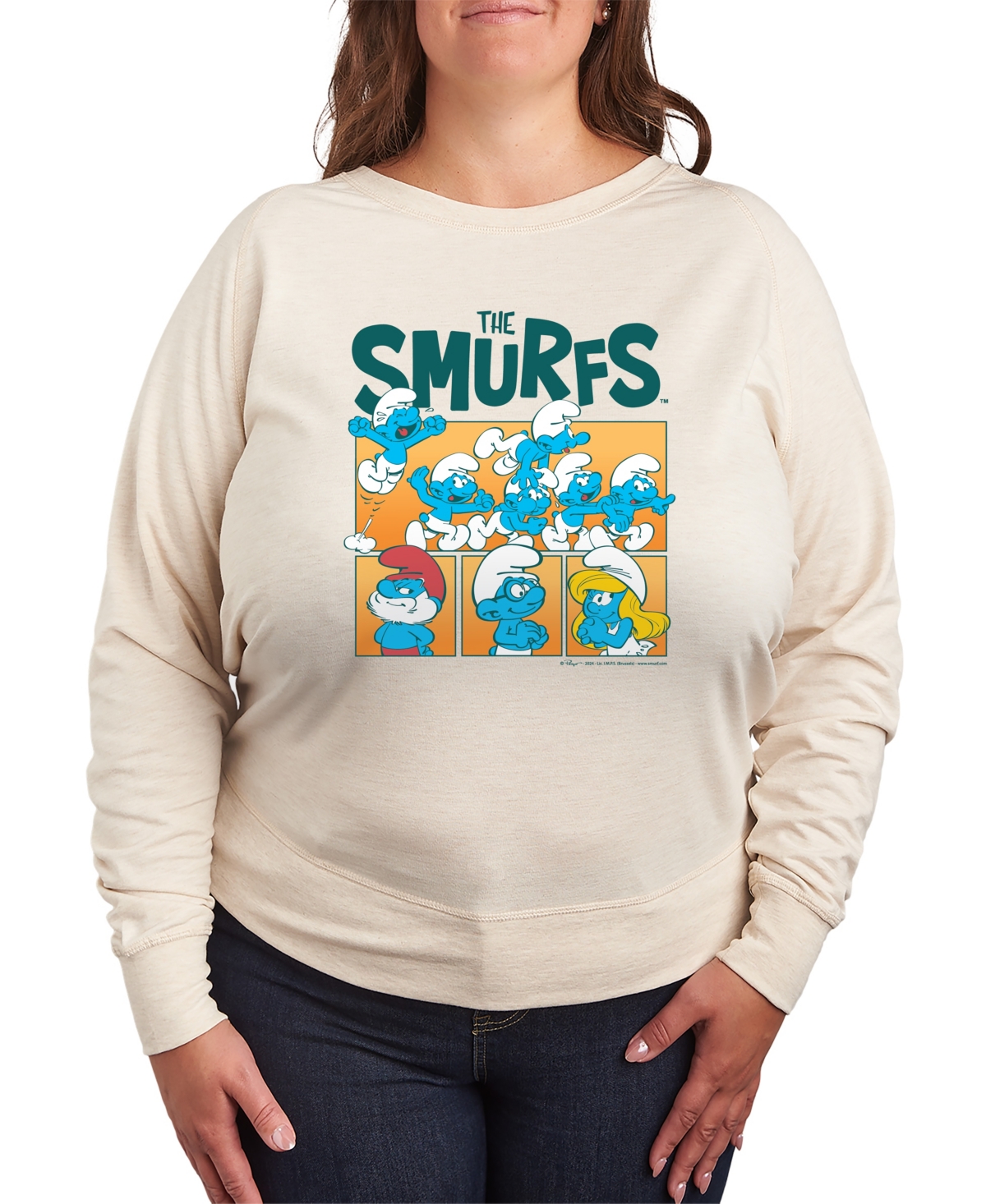 Hybrid Apparel Plus Size The Smurfs Graphic Pullover T-shirt