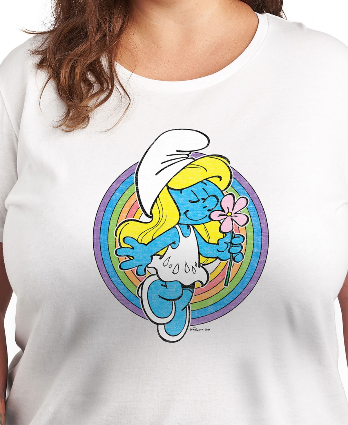 Hybrid Apparel Plus Size The Smurfette Graphic T-shirt In White