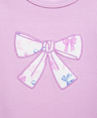 Baby Girls Pretty Bows Cotton Headband, Bodysuit & Pants Set 