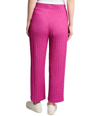 Petite Textured Pull-On Wide-Leg Pants