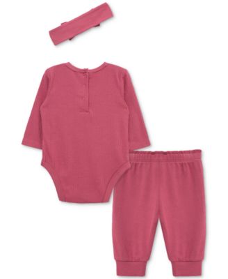 Baby Rose Headband, Bodysuit & Pants, 3 Piece Set