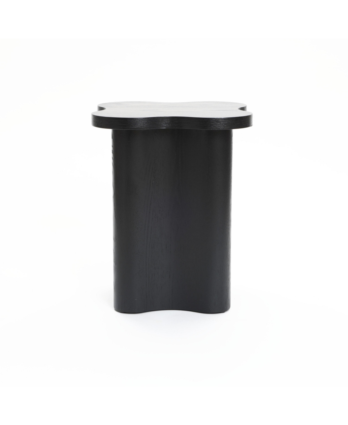 Luxenhome Black Modern Cloverleaf Mdf Wood Side Table