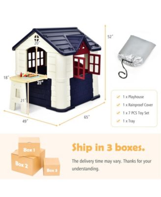 6-in-1 Toddler Climber Slide Playset with Basketball Hoop