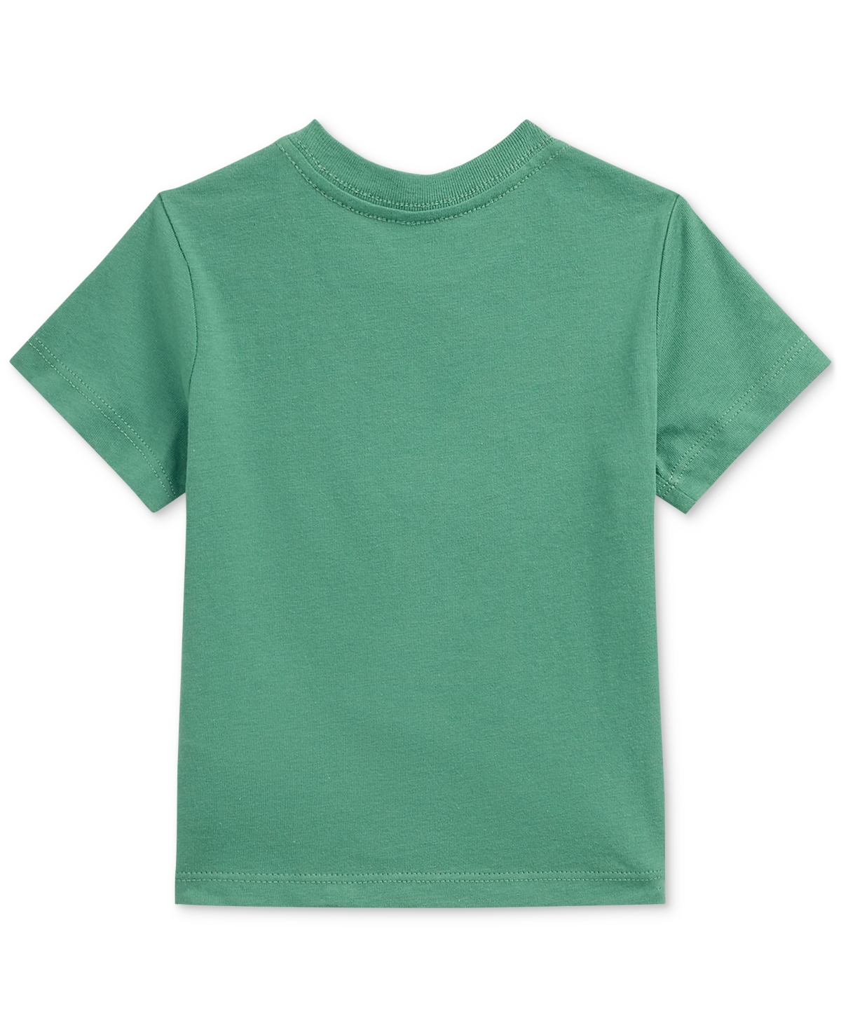 Polo Ralph Lauren Green Crewneck T-shirt With Maxi Logo Print On The Front In Cotton Baby
