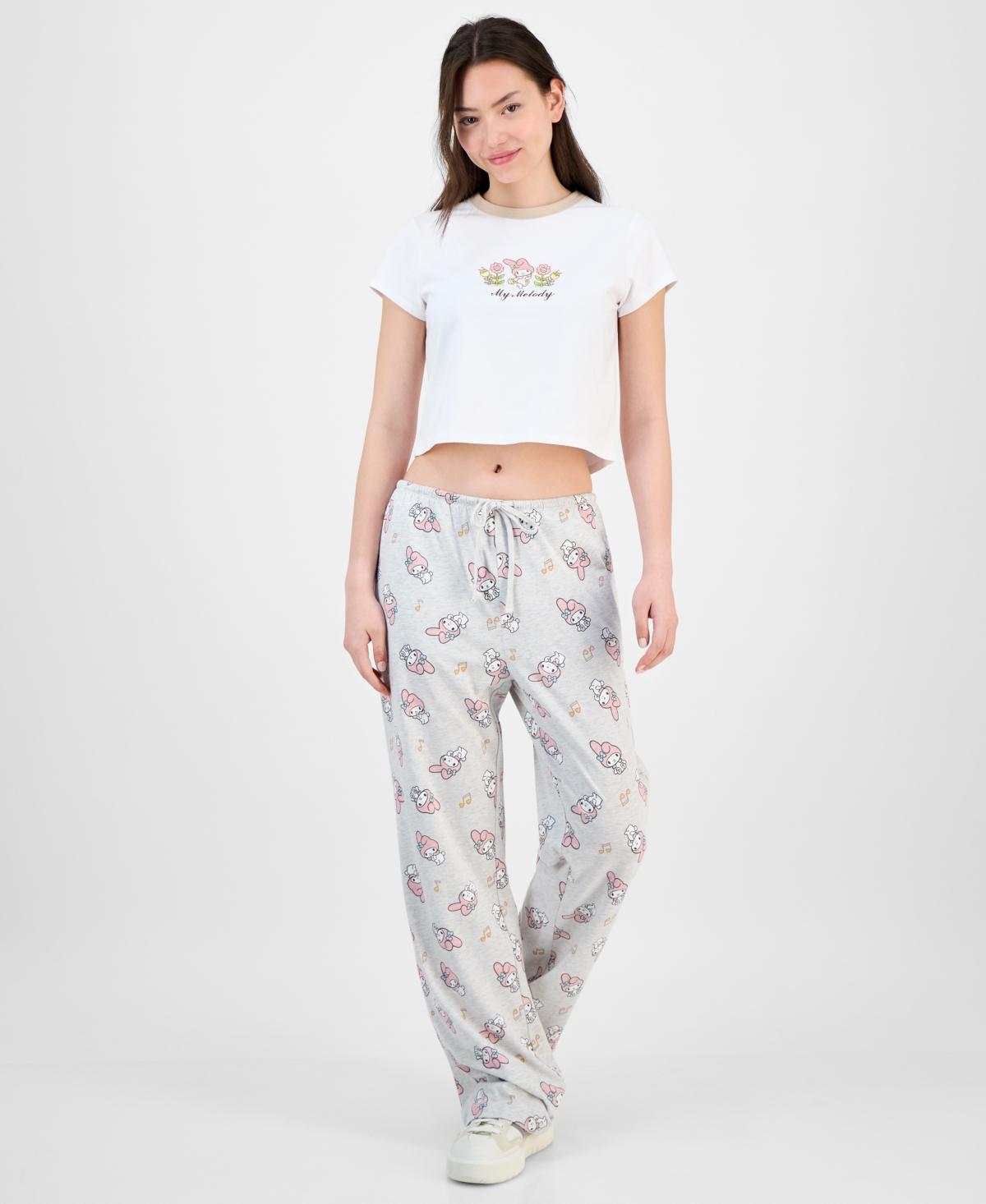 Love Tribe Junior's My Melody Allover-print Drawstring Pants In Brown