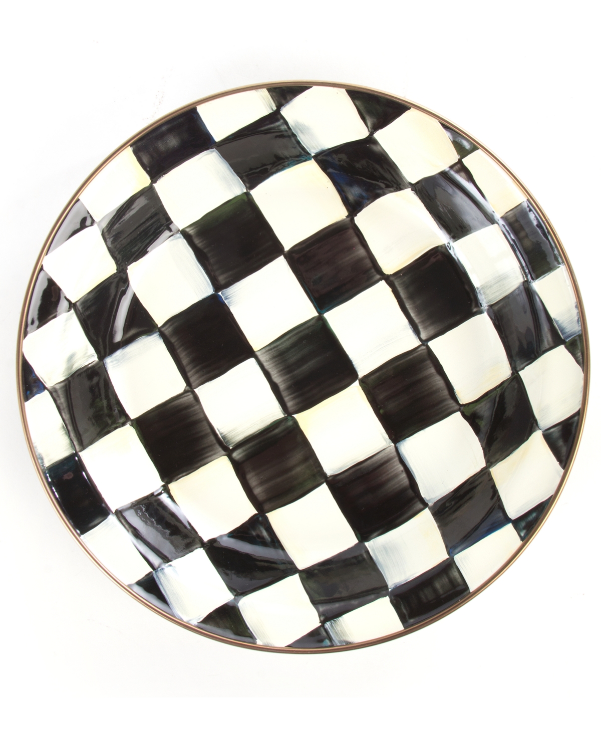 Mackenzie-childs Courtly Check Enameled 9.5" Pie Plate In Multi