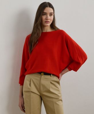 Lauren Ralph Lauren - Petite Cotton-Blend Dolman-Sleeve Sweater