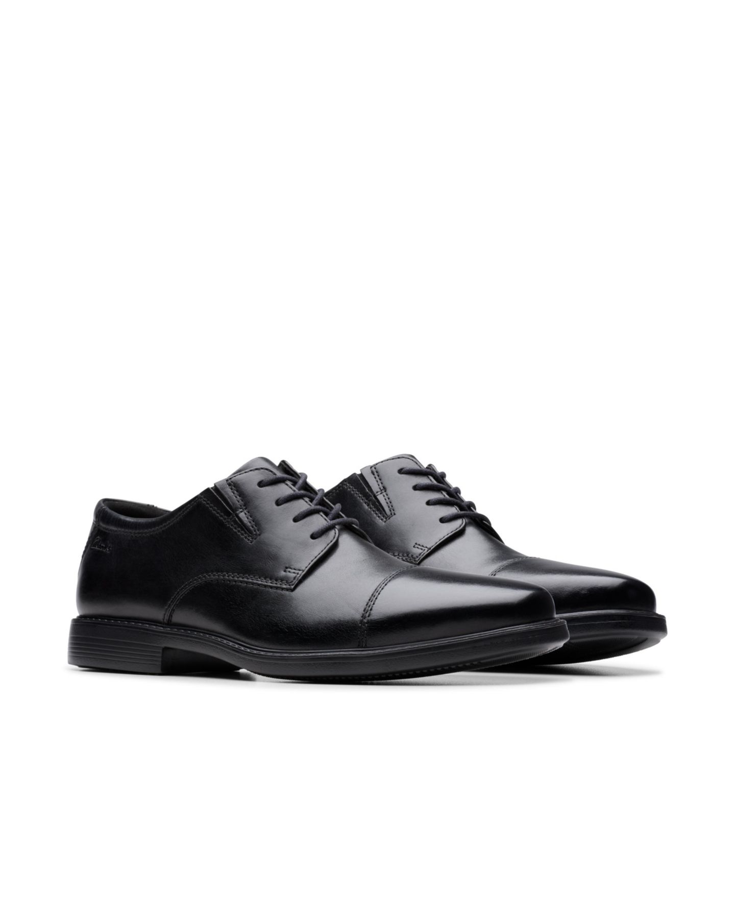Мужские туфли Clarks Cosgrove Cap Toe Dress Shoe, цвет: Чёрный кожаный — фото 5