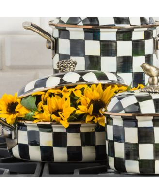 Courtly Check 3-Quart Enameled Steel Casserole Dish