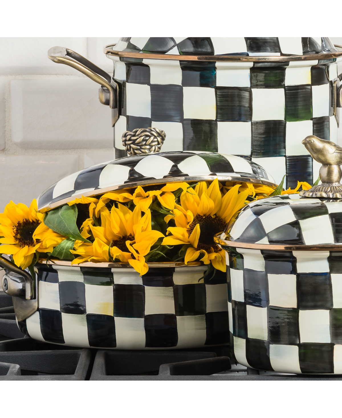 Mackenzie-childs Courtly Check 3-quart Enameled Steel Casserole Dish In Multi