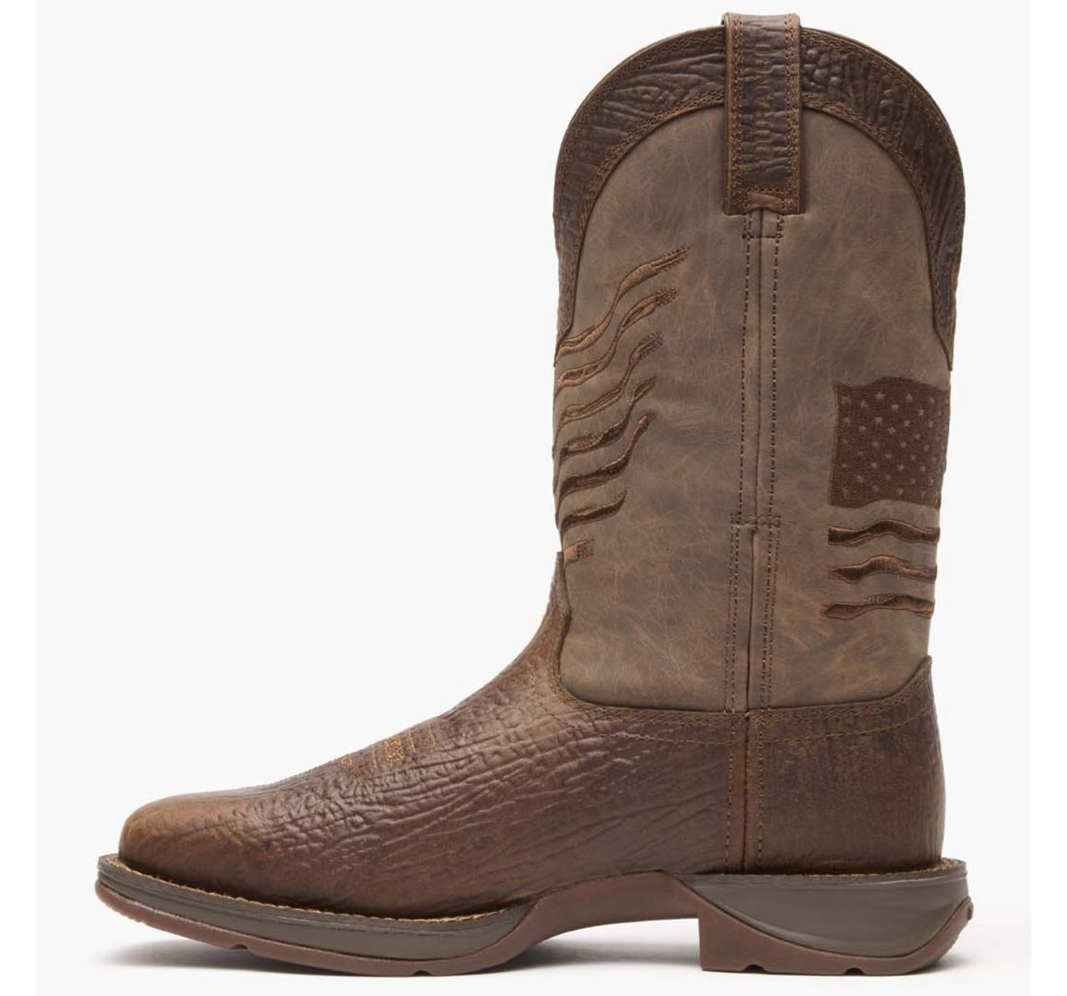 Men's Rebel by Brown Distressed Flag Embroidery Western Boot