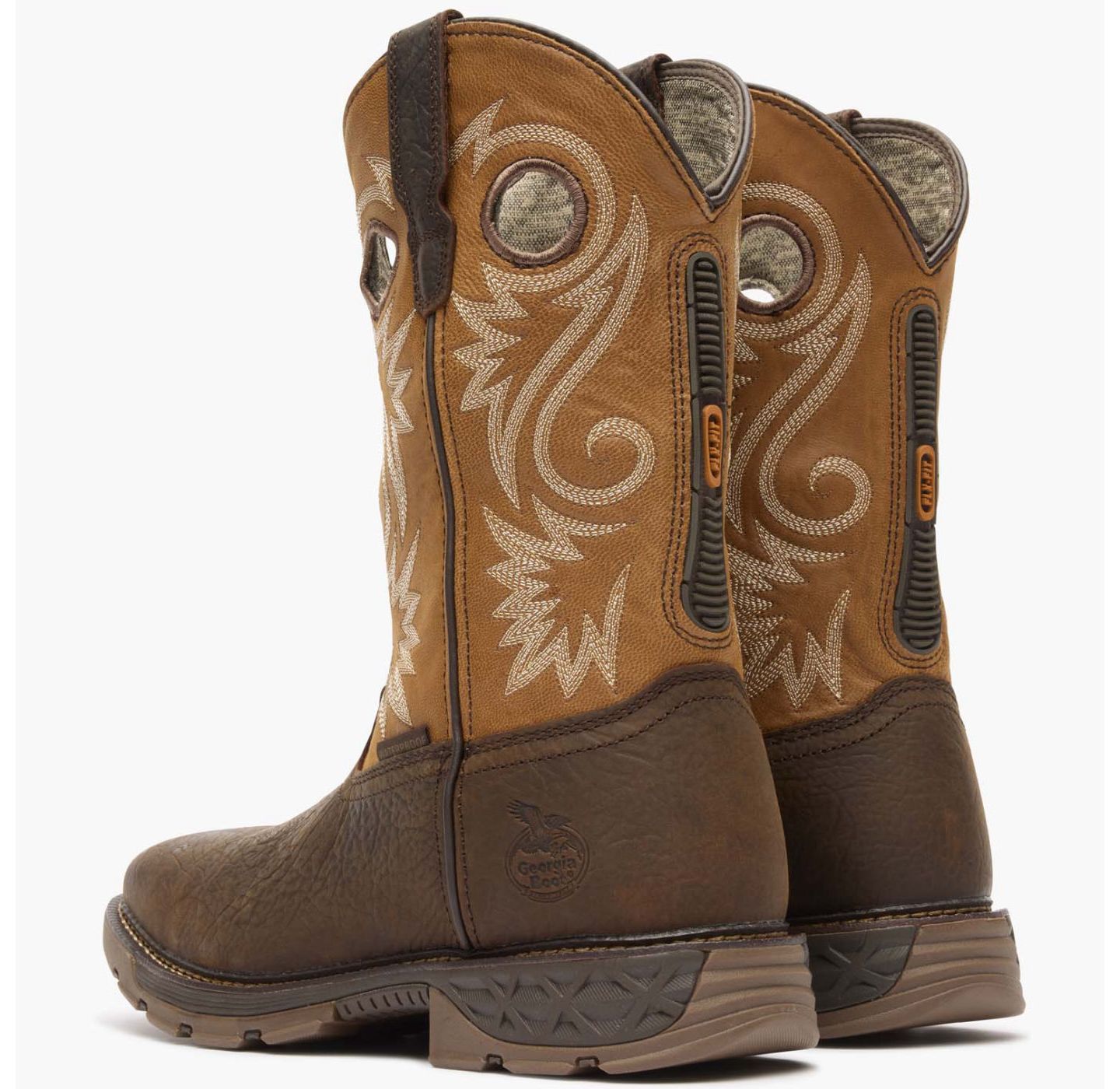 Мужские ботинки GEORGIA BOOT Carbo-Tec FLX 11" Waterproof Pull On Work, цвет: Коричневый / Оранжевый — фото 4
