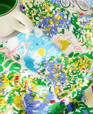 Spring Garden Cotton Kitchen Towel Set, 17" x 28"