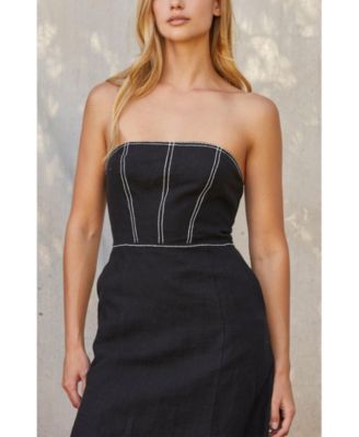 Women's Lesli Contrast Stitch Tube Midi Dress