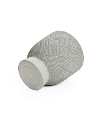 Gray Glen Pattern 16.7-Inch Tall MgO Urn Planter, Indoor and Outdoor