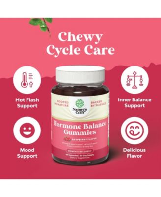 Hormone Balance Gummies for Women | PMS Gummies and Cycle Support Supplements | Vitamin B6, Raspberry Flavor | 60ct
