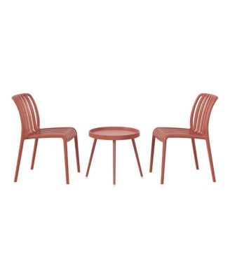 3-Piece Outdoor Patio Bistro Balcony Furniture Set With Stackable Chairs
