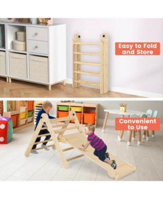 3-in-1 Climbing Set Foldable and Adjustable Kids Triangle Set