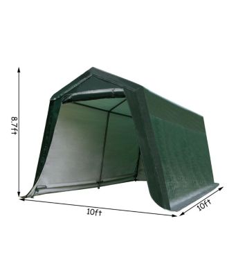 Outdoor Carport Shed with Sidewalls and Waterproof Ripstop Cover