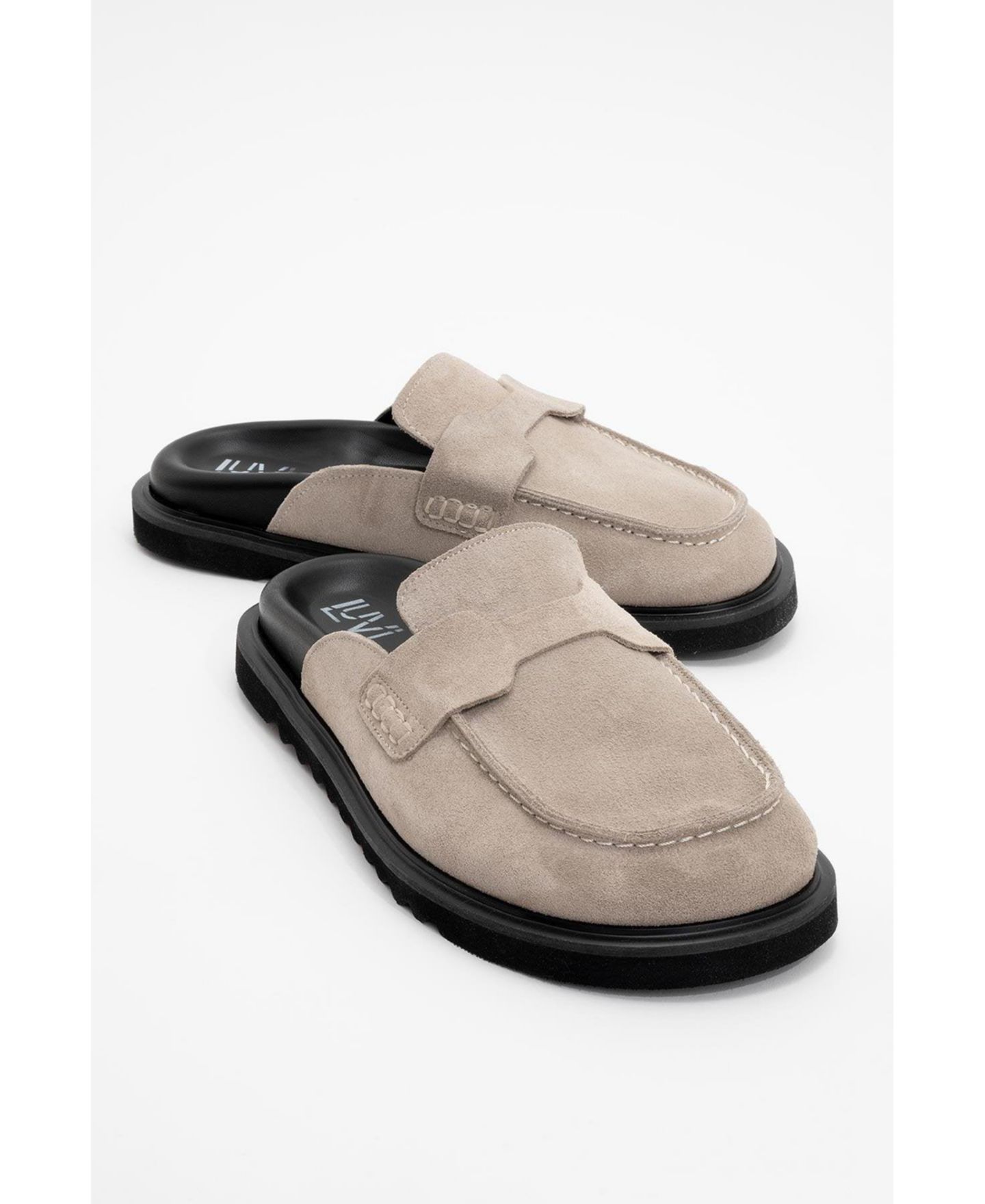 Женские сабо Forever & Always Shoes Laven Suede Leather, цвет: Бежевый замшевый кожаный — фото 1
