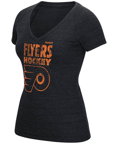Reebok Women's Philadelphia Flyers Block Rhinestone T-Shirt