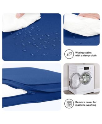 Outdoor Chair Cushion W18''xD19'' Soft and Fade-resistant Polyester, Invisible Zipper for Easy Cleaning, Two Sets of Ties for High Adaptability-Set of 4.