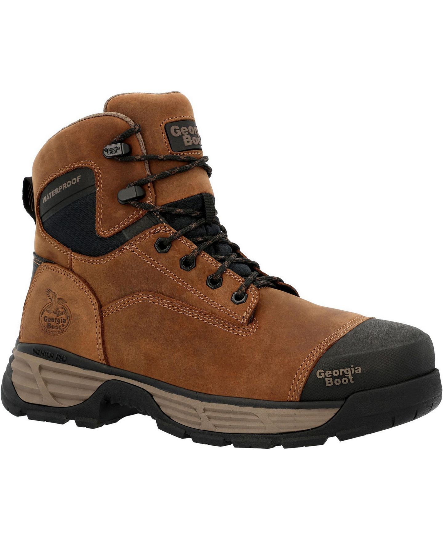 Мужские ботинки GEORGIA BOOT Durablend Edge 6" Waterproof Alloy Toe Work Boot, цвет: Коричневый — фото 1