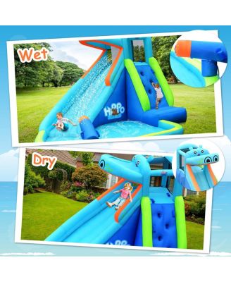 Hippo Inflatable Water Slide Bounce House with Air Blower